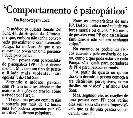 Reportagem da Folha de São Paulo sobre Leonardo Pareja.