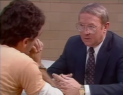 Ted Bundy e James Dobson. O serial killer concedeu uma entrevista ao conservador americano James Dobson apenas 17 horas antes de ser executado.