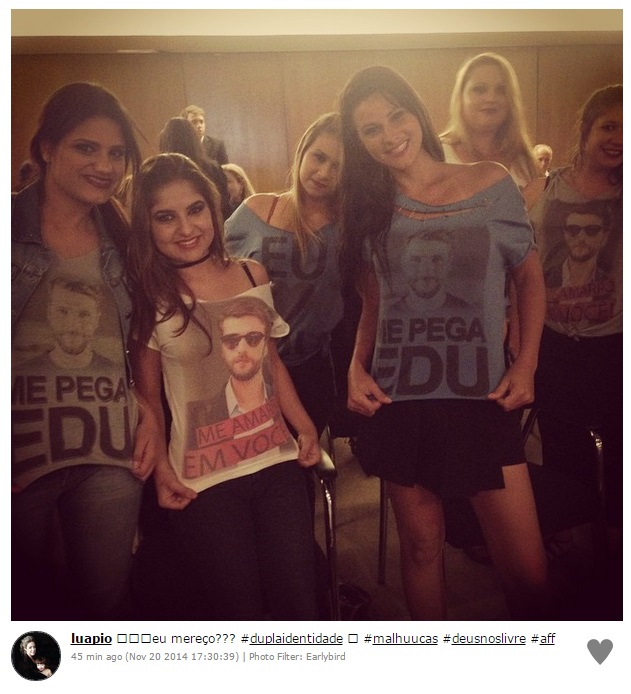 Em Novembro de 2014, a atriz Luana Piovani foi até as redes sociais e criticou as fãs do serial killer fictício Edu, da minissérie Dupla Identidade. Foto: Instagram.