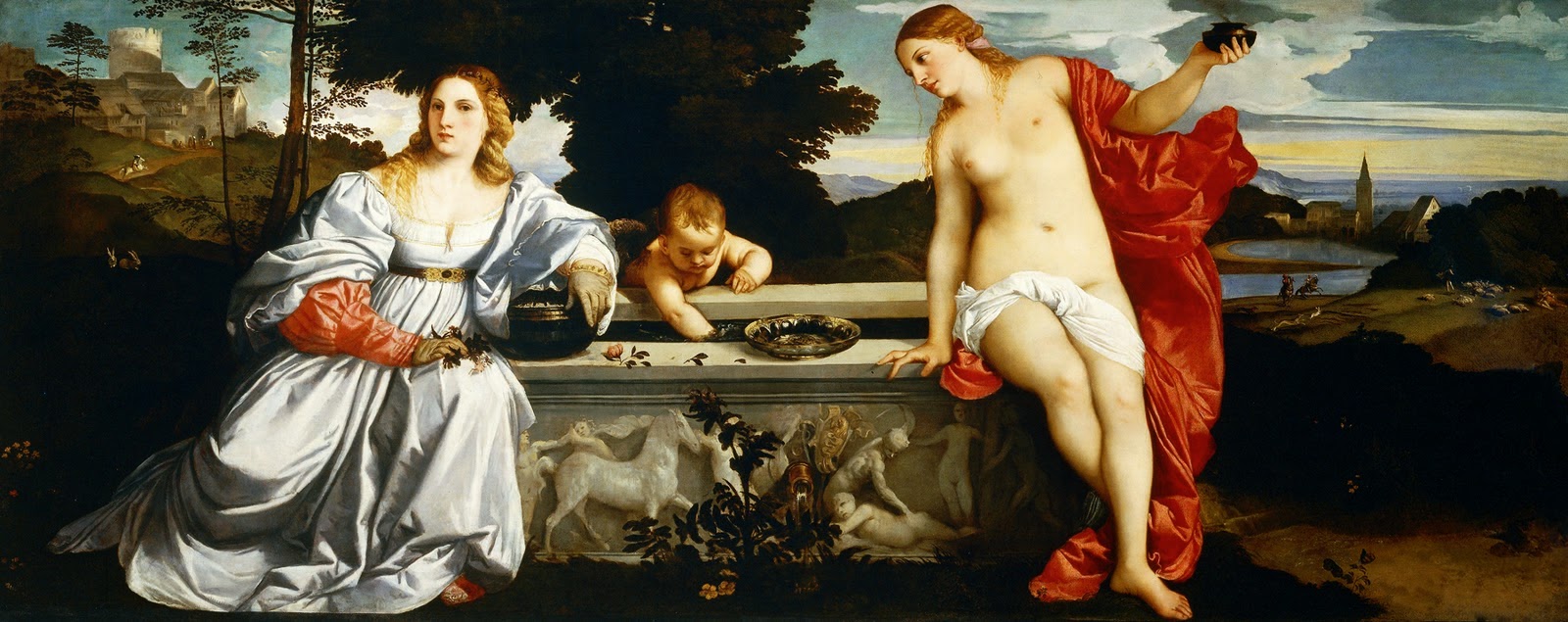 Amor sacro e profano foi pintado por Titiano por volta de 1515.