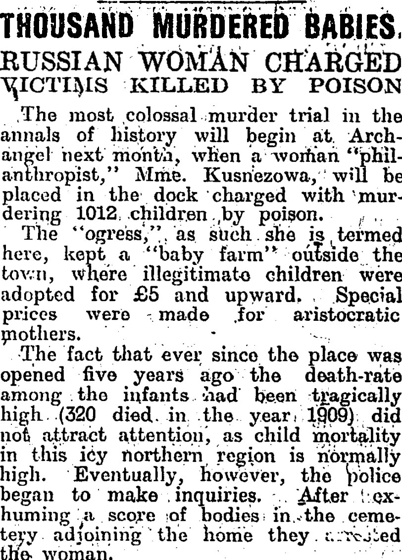 Reportagem sobre o caso publicada no Poverty Bay Herald em 12 de abril de 1913.